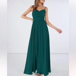Azazie Lisbon bridesmaid dress in Peacock size A14 - HAS BEEN HEMMED**